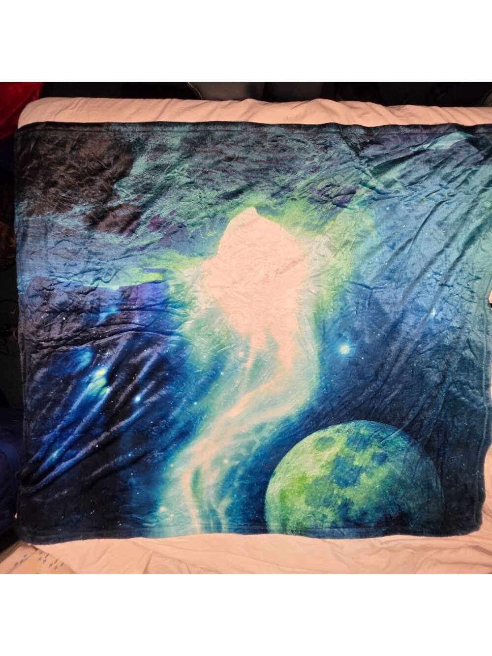 INTO THE AM Natures Essence Galaxy Blanket 50x60 Space Plush Throw Rave